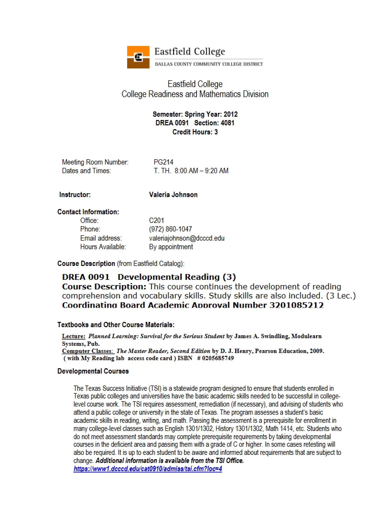 Syllabus - 6 Pages