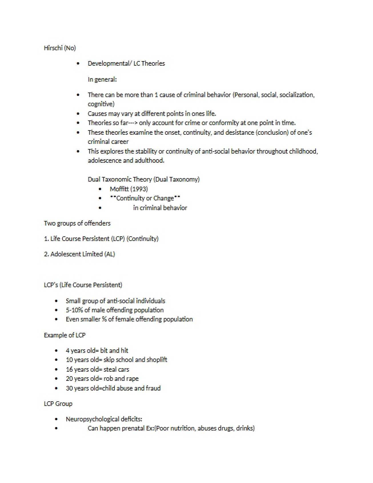 Life Course Developmental Theories