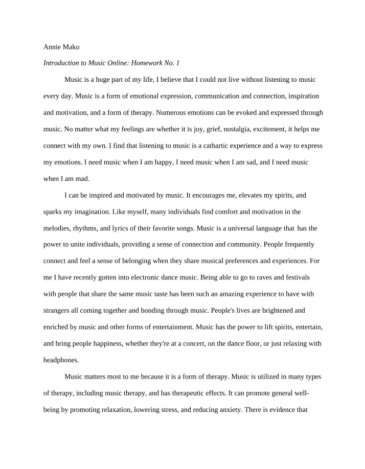 Music Online HW 1 - Intro