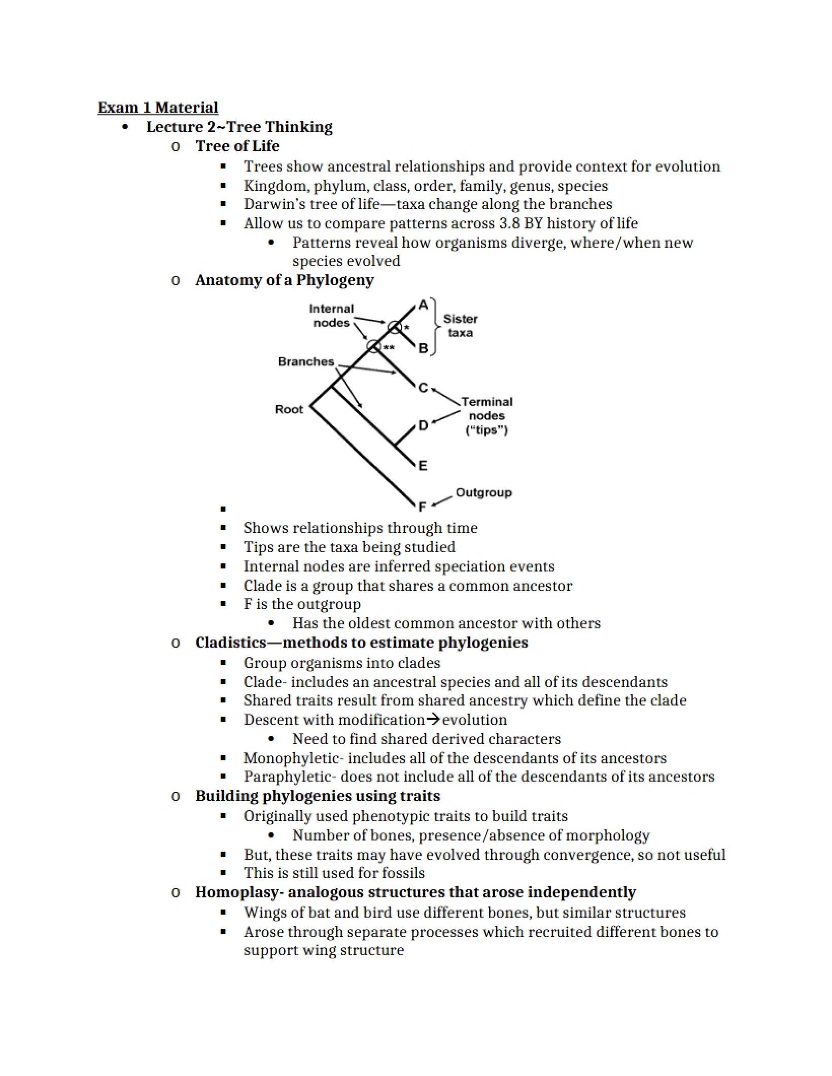 Material for First Exam