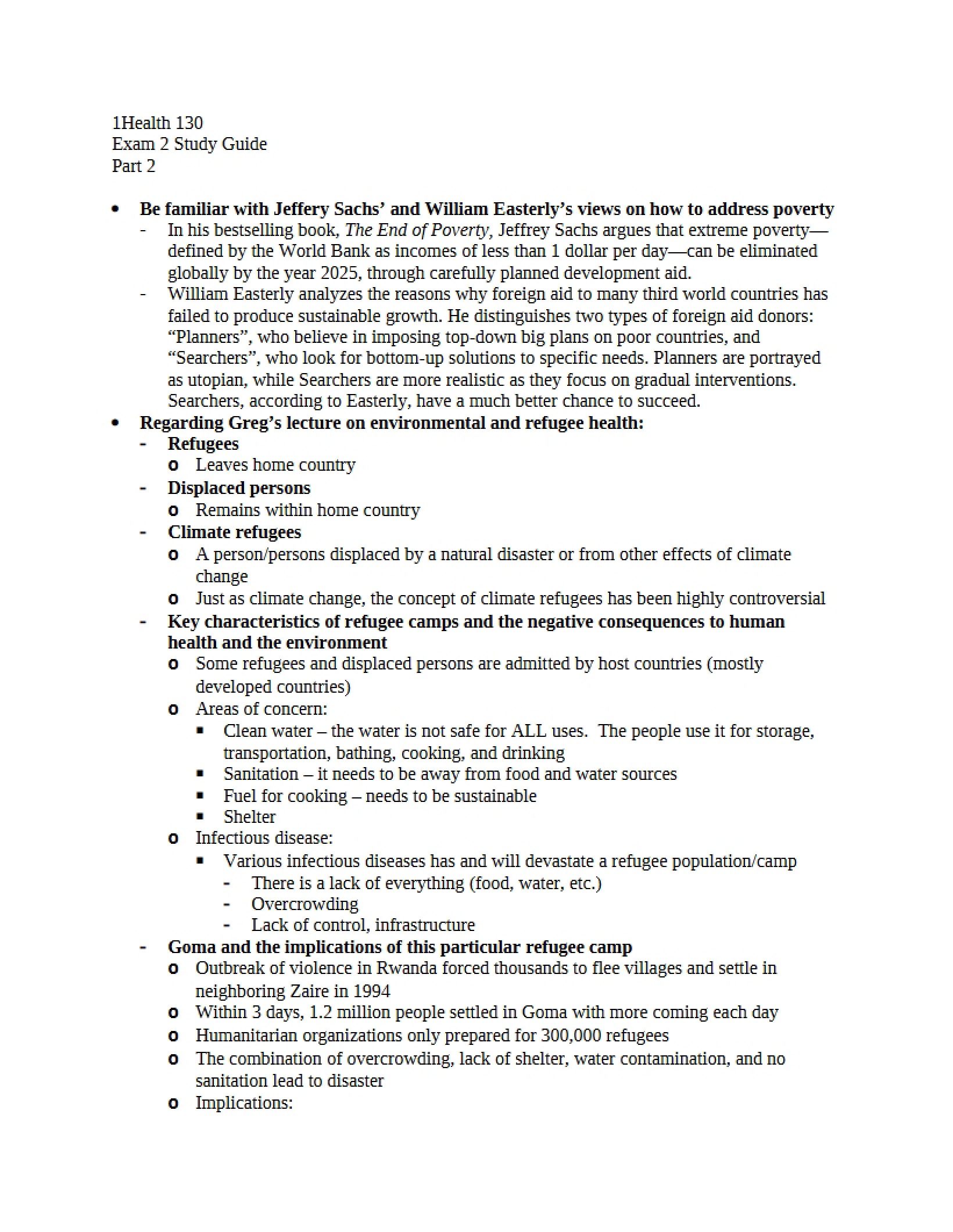Second Exam Guide