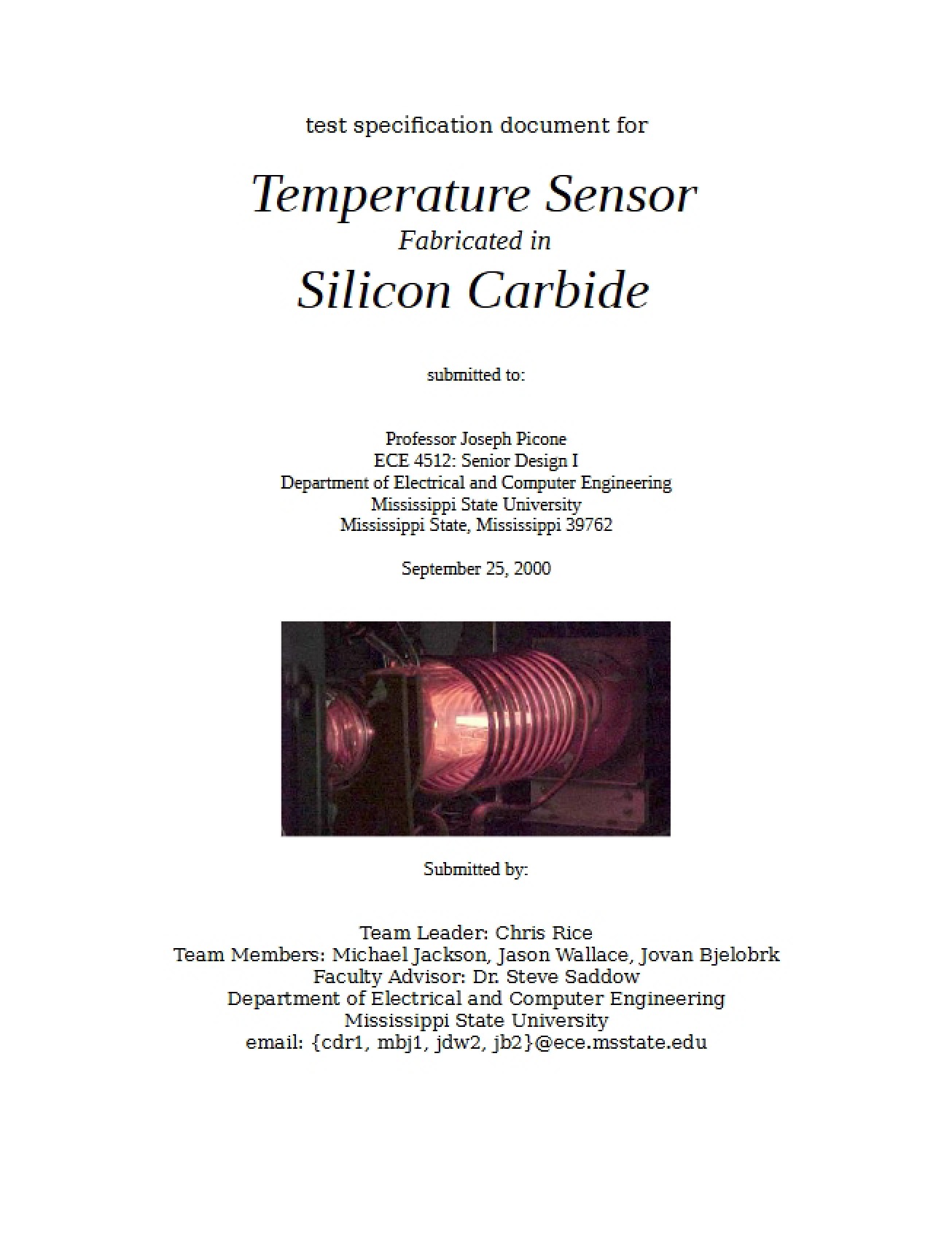 Temperature Sensor Test Spec Document
