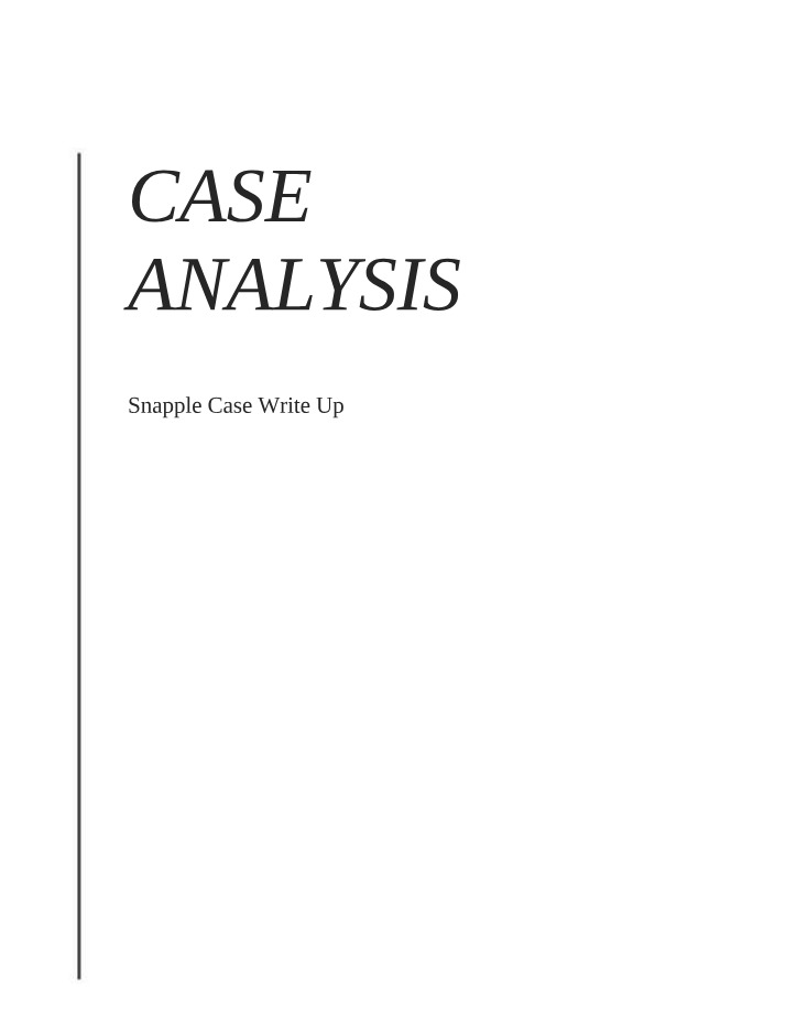 Write Up - Snapple Case