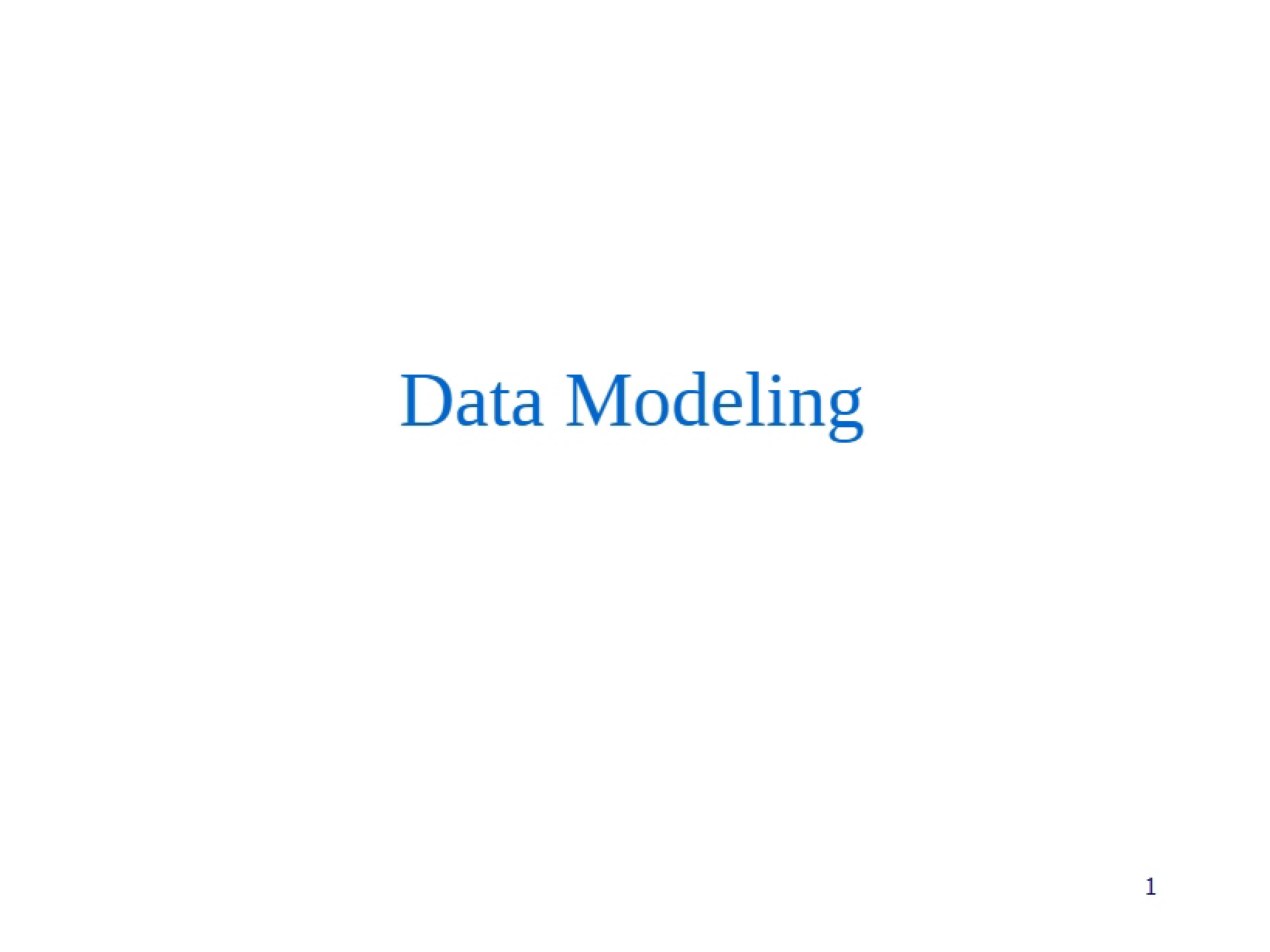 Modeling Data