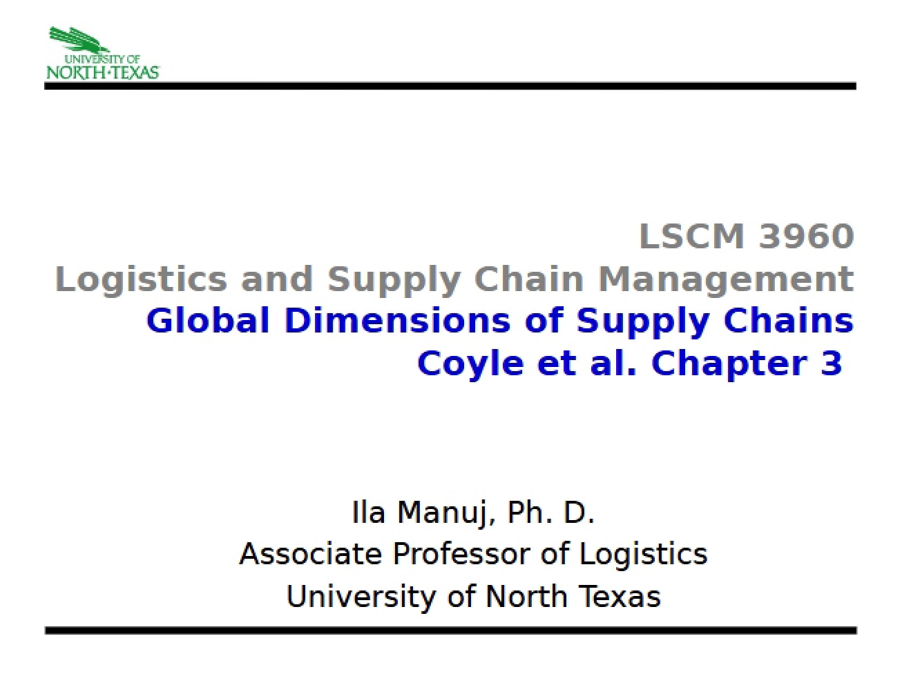 Slides on Global Logistics