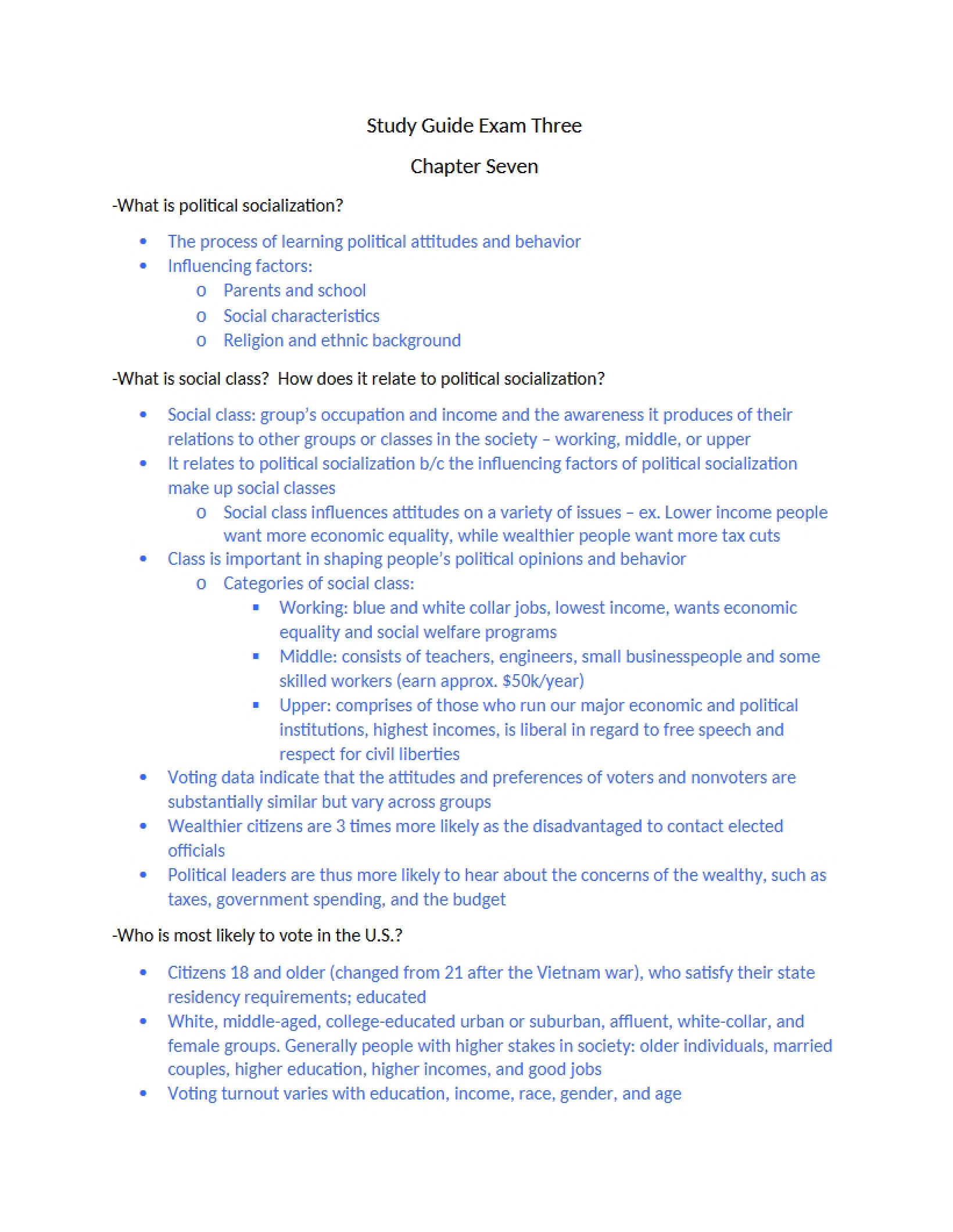 Guide for Studying