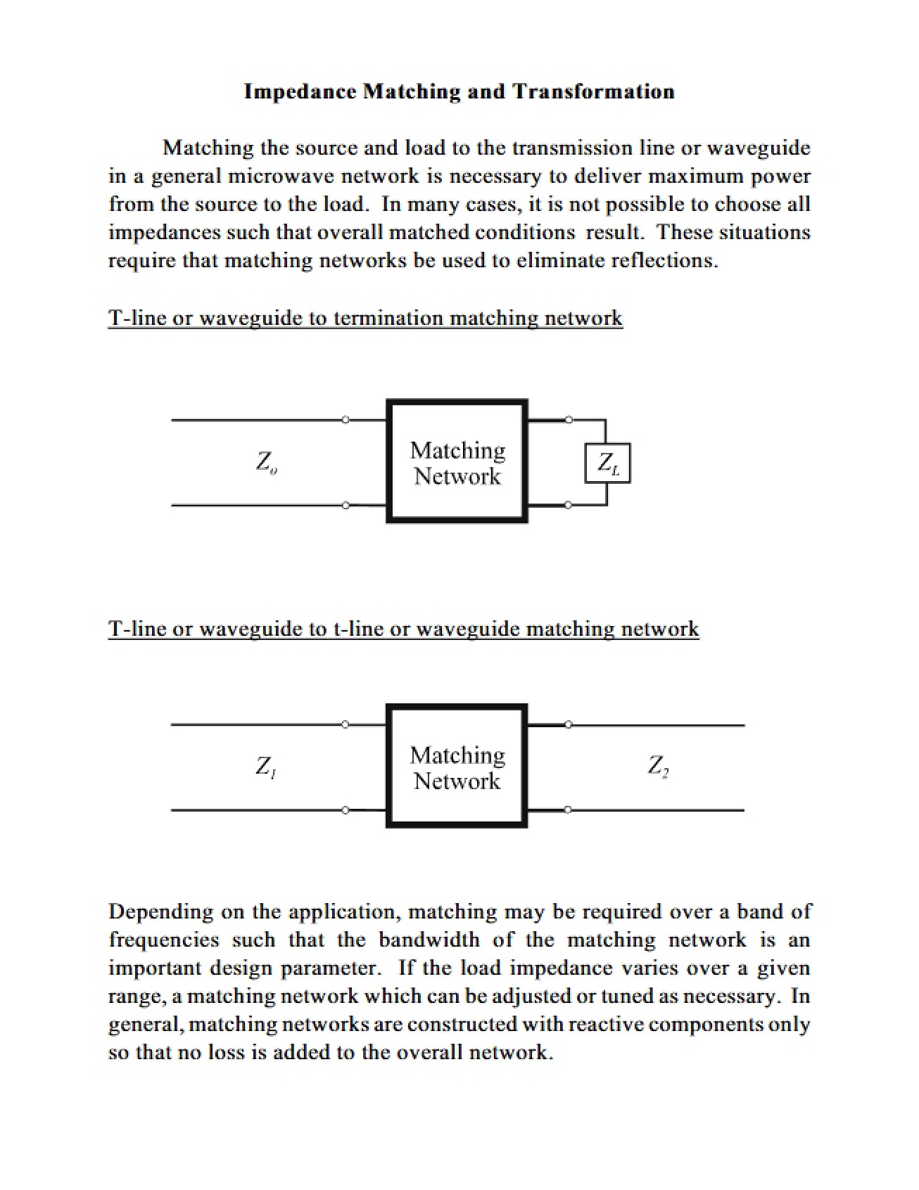 Matching Impedance