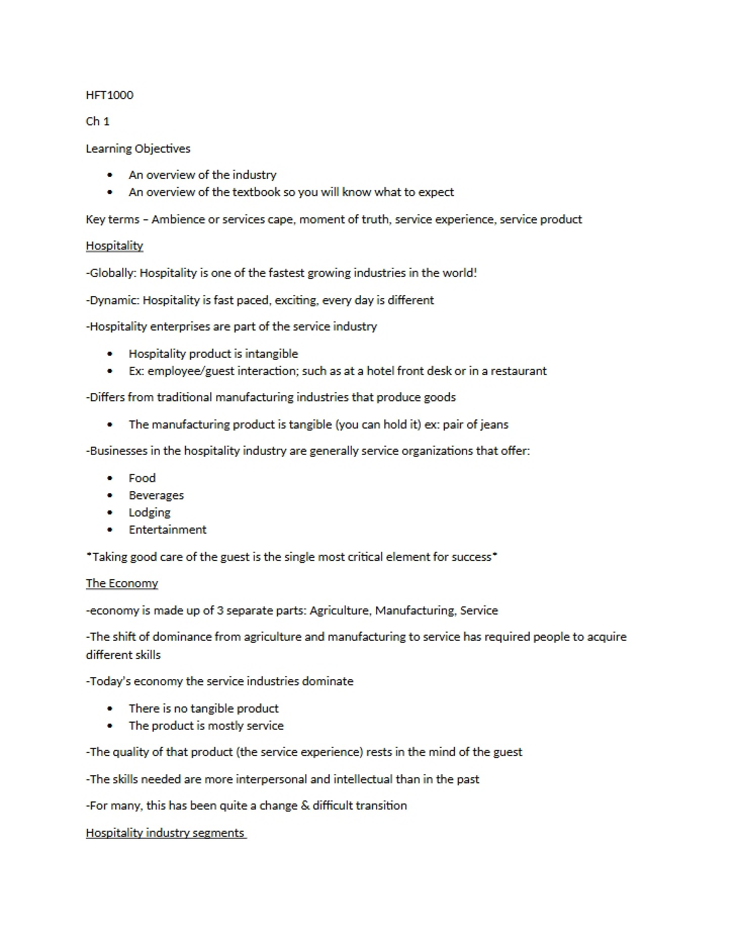 Target Learning Outcomes