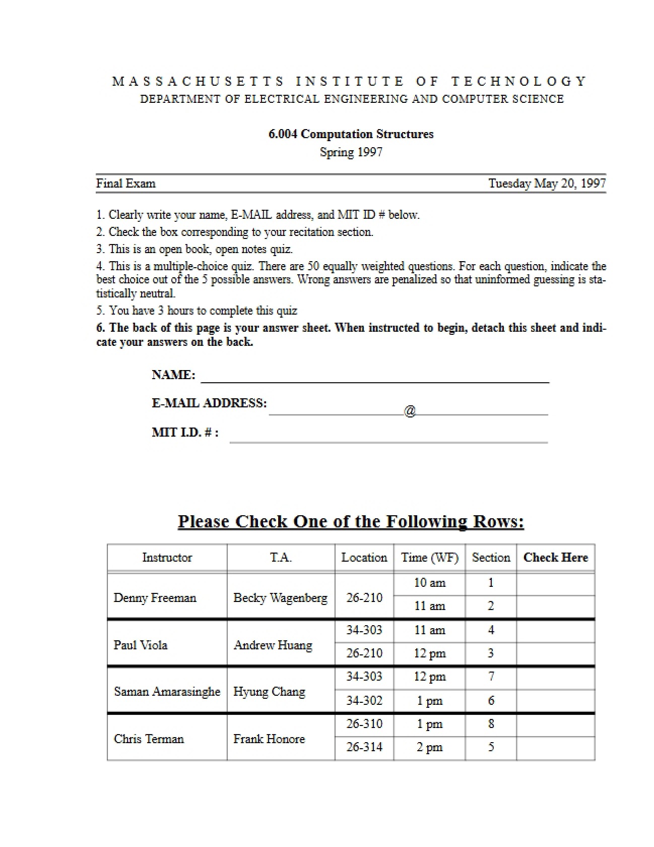 Assessment: Final