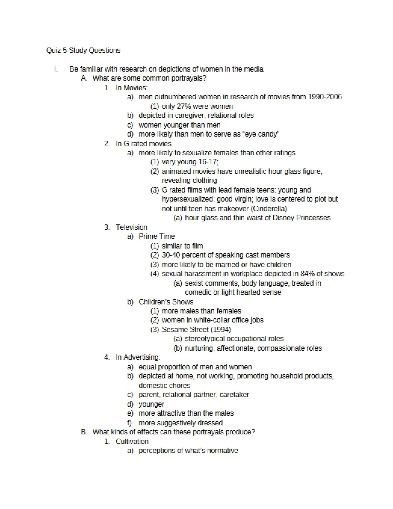 Media Effects Quiz 5