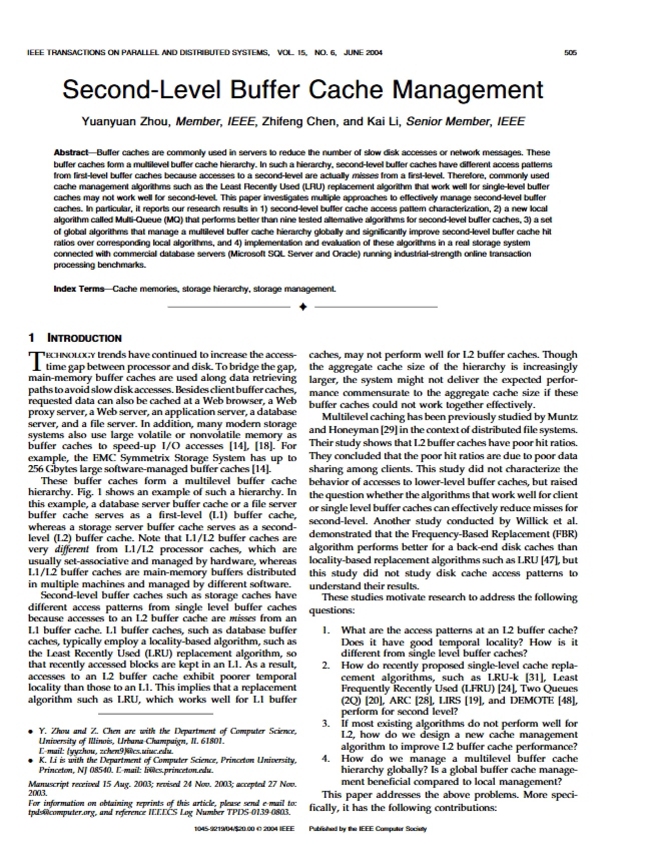 Cache Memory Systems
