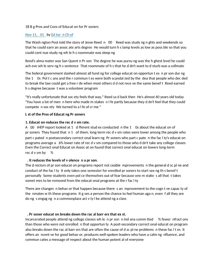 Education for Prisoners - 18 Big Pros and Cons