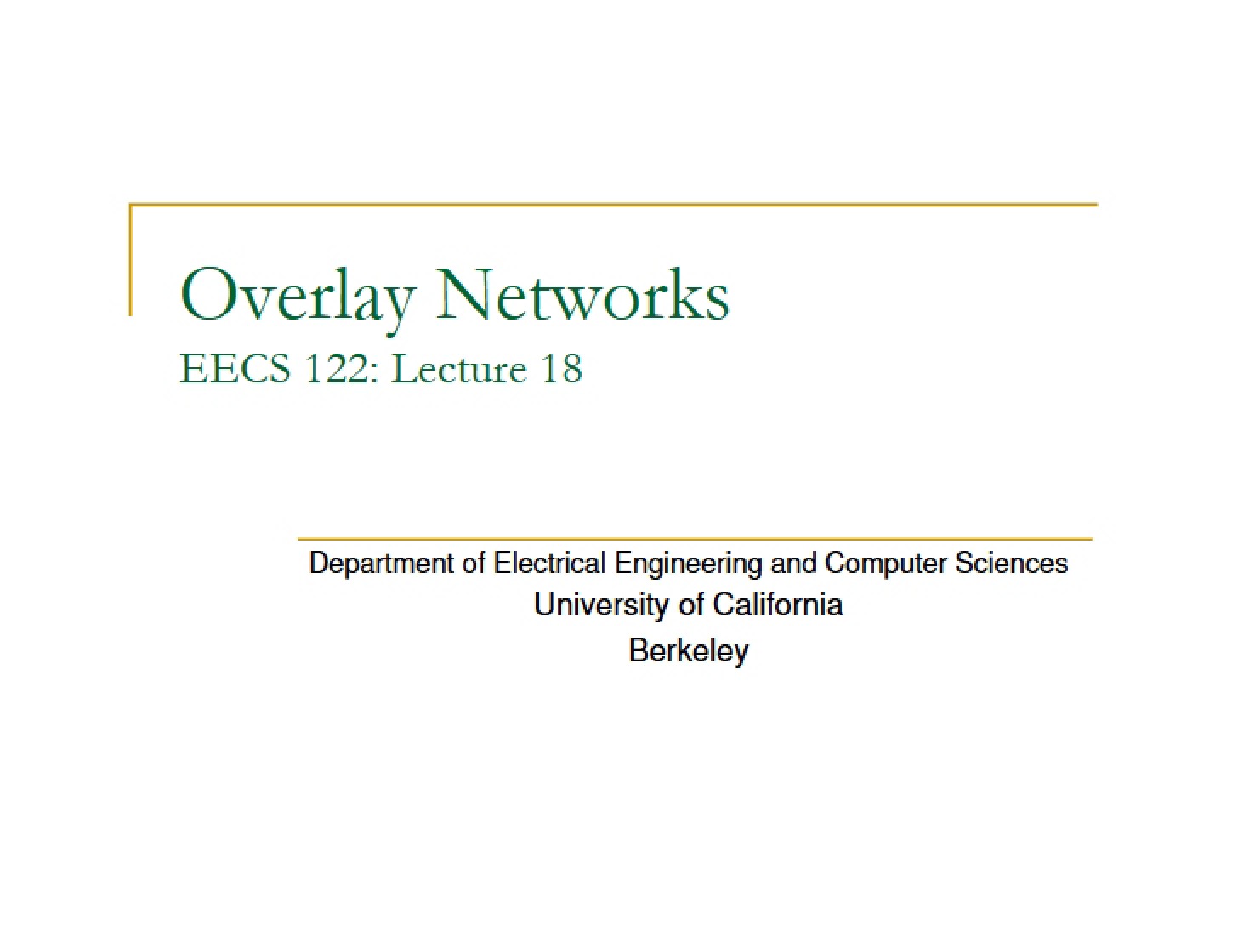 Overlay Network Systems