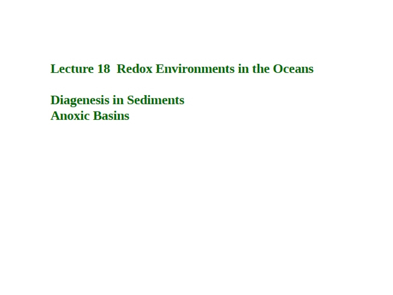 Oceanic Redox Environments