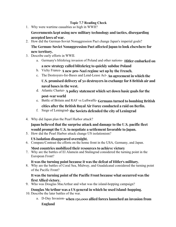 World War II - Causes, Strategies, and Consequences