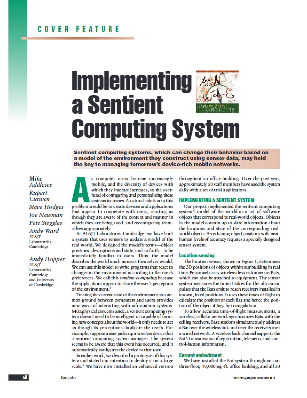 Sentient Computing System Implementation