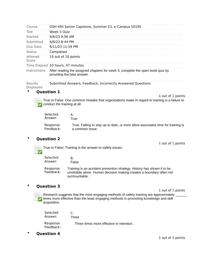 Week 3 Quiz - OSH 495
