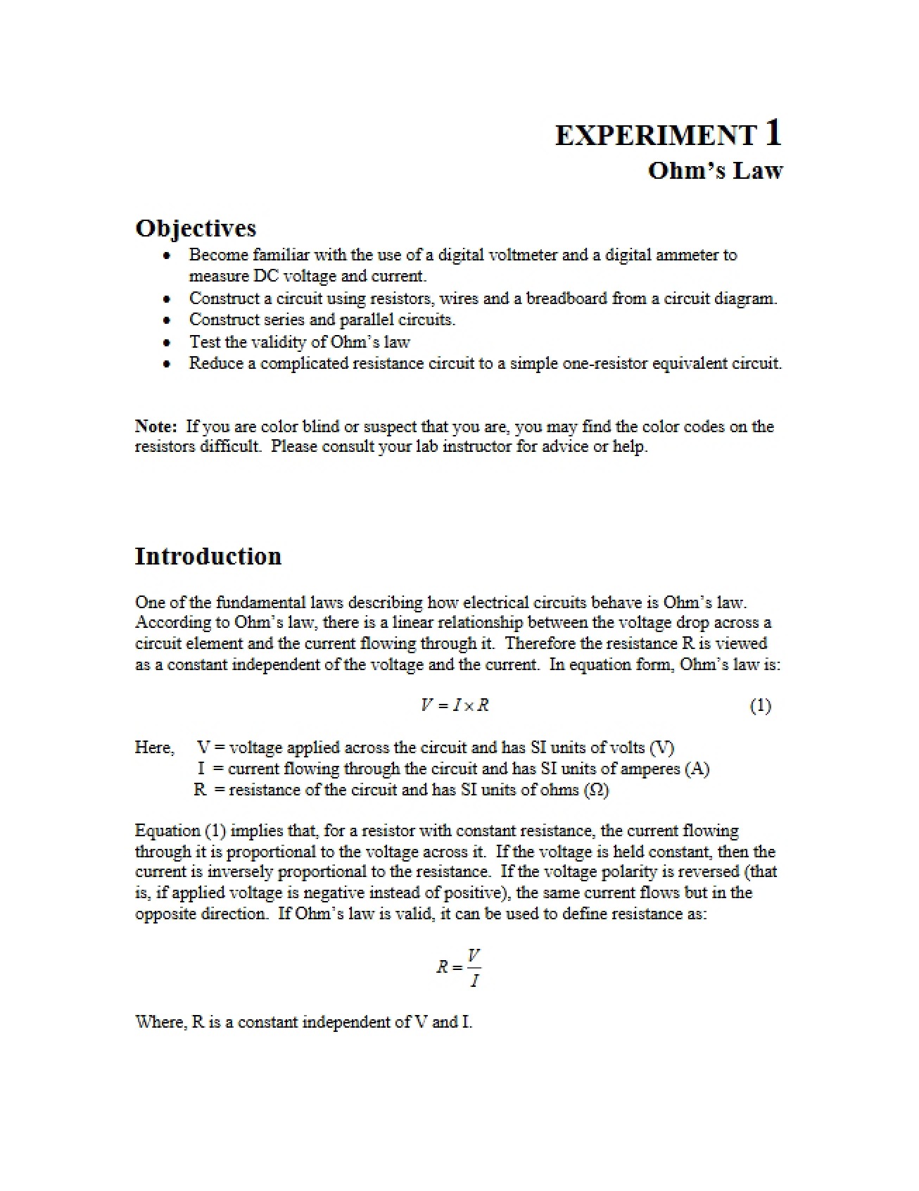 Law of Ohms