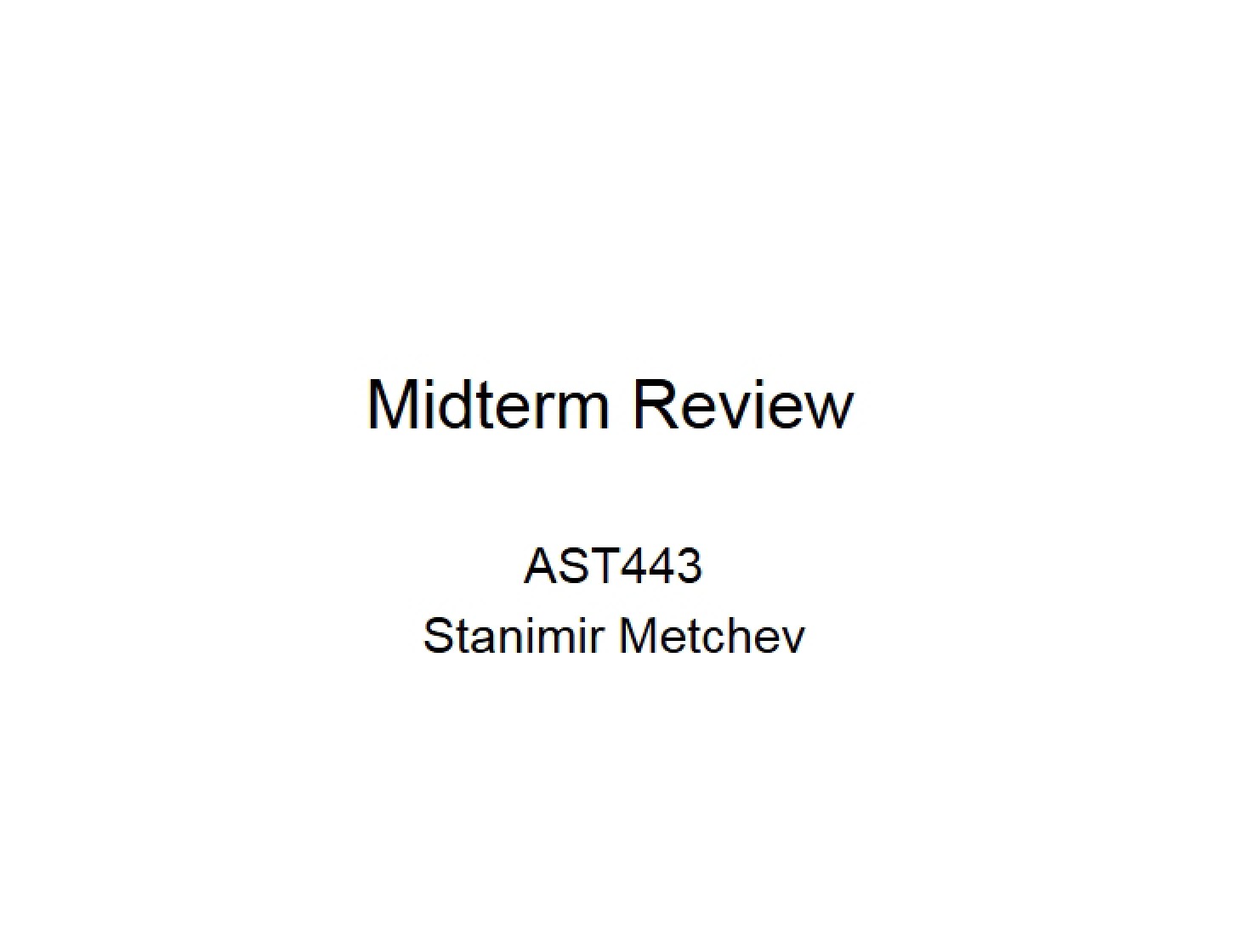 Midterm Review