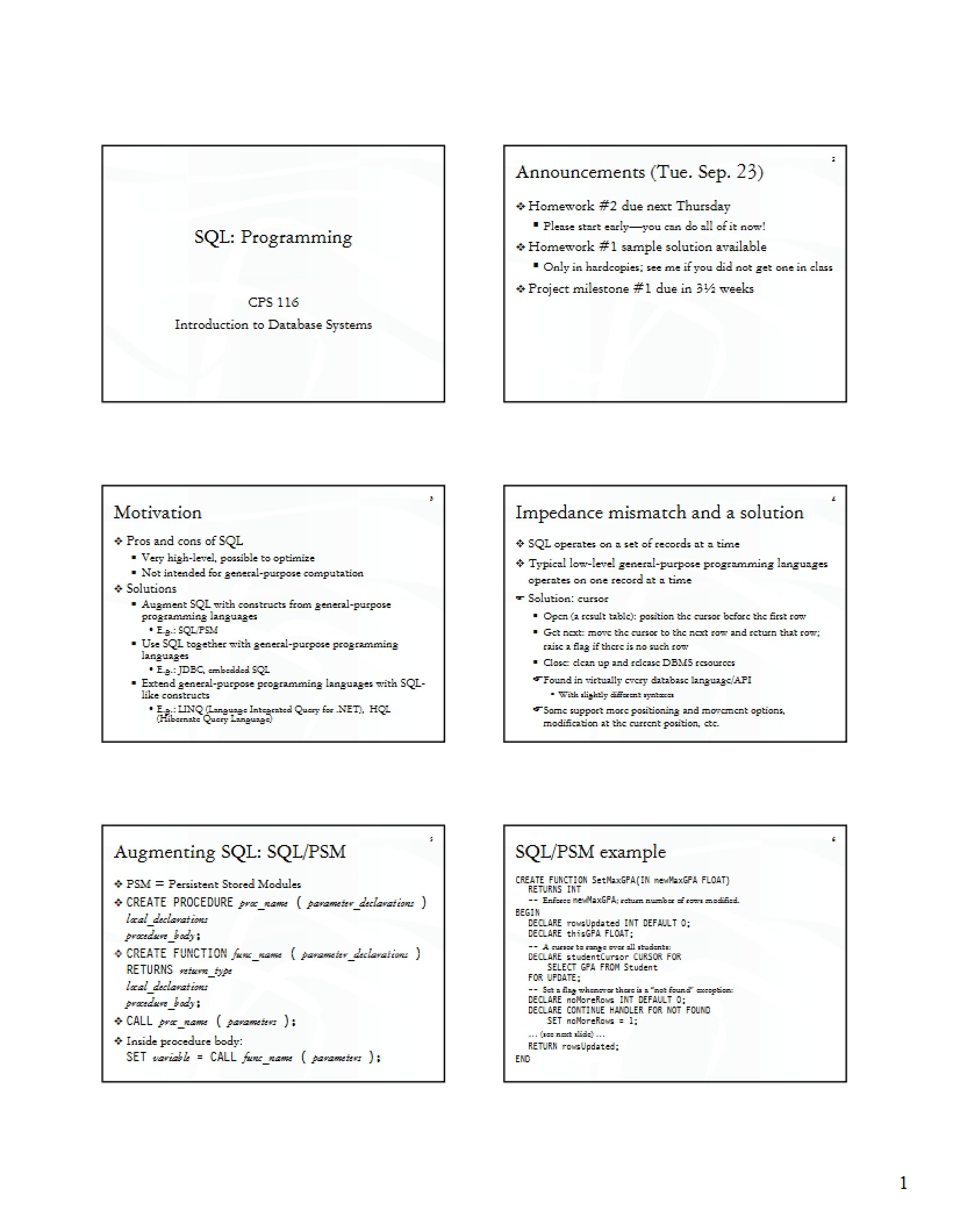 Writing SQL Programs