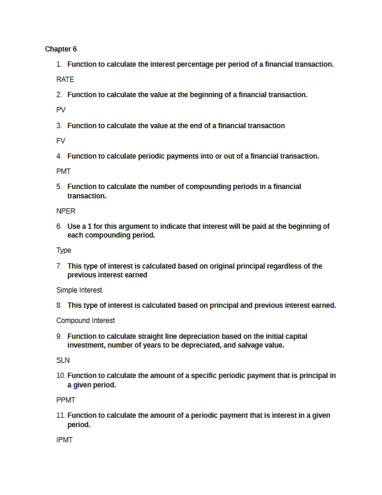Spreadsheets Chapter Six Section G