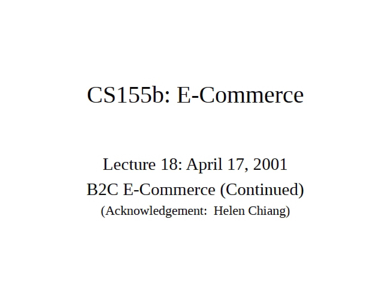 Continued B2C E-Commerce