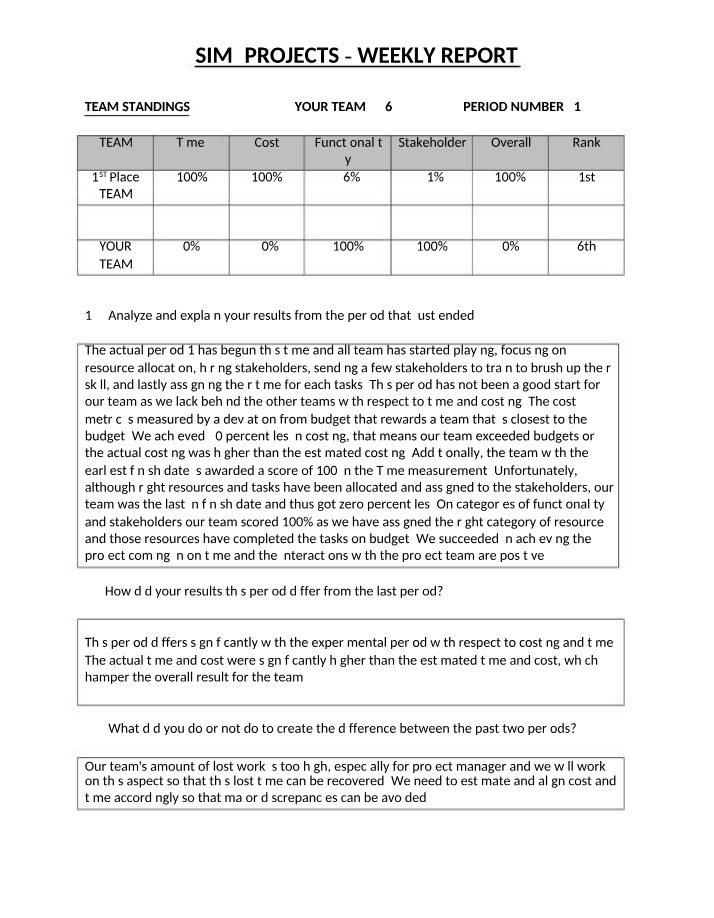 SIM4PROJECTS Weekly Report Week 4