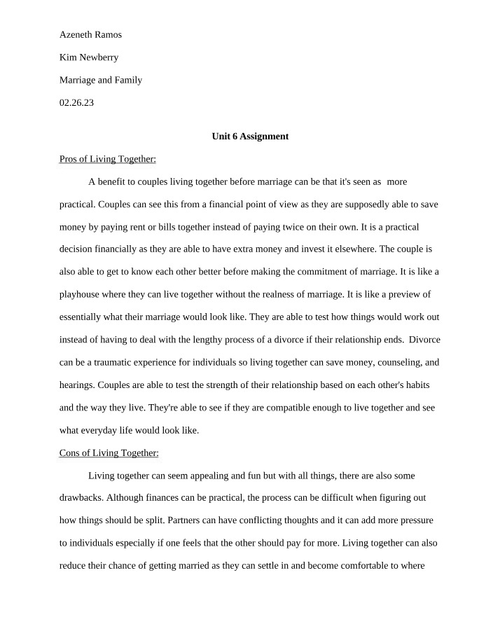 Assignment for Unit 6