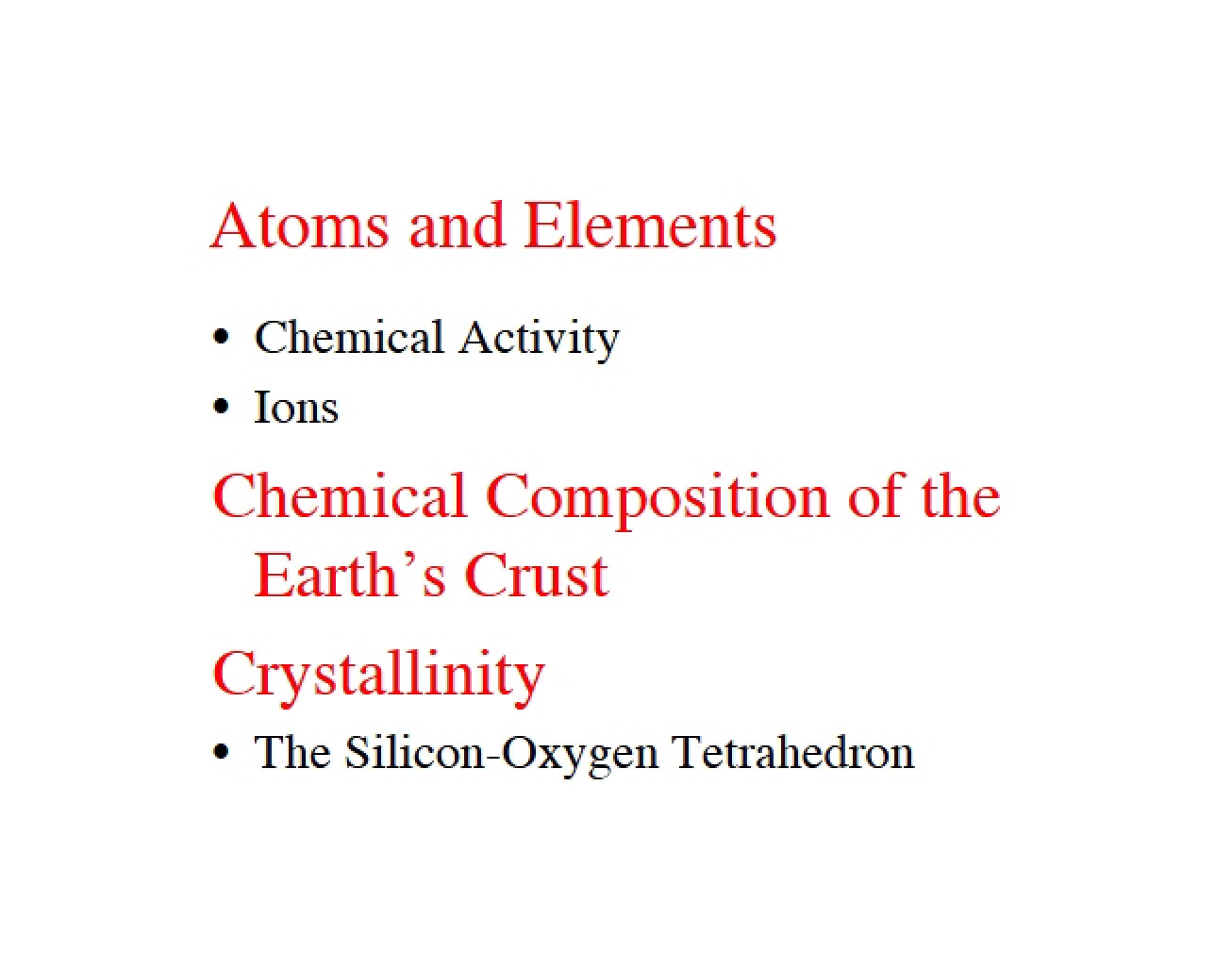 Elements and Atomic Structure