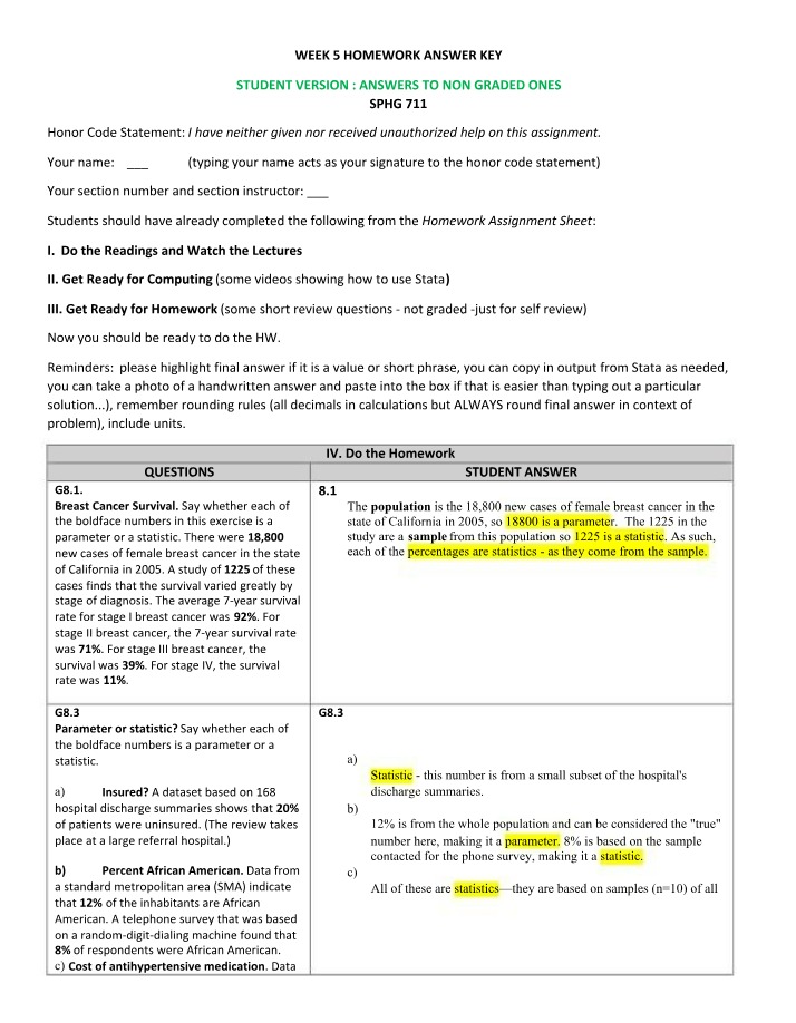 Week 5 Homework Answer Key