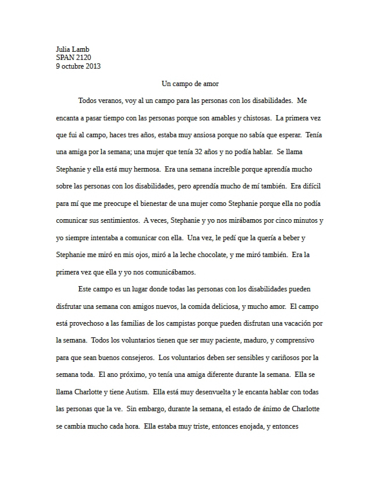 First Spanish Composition