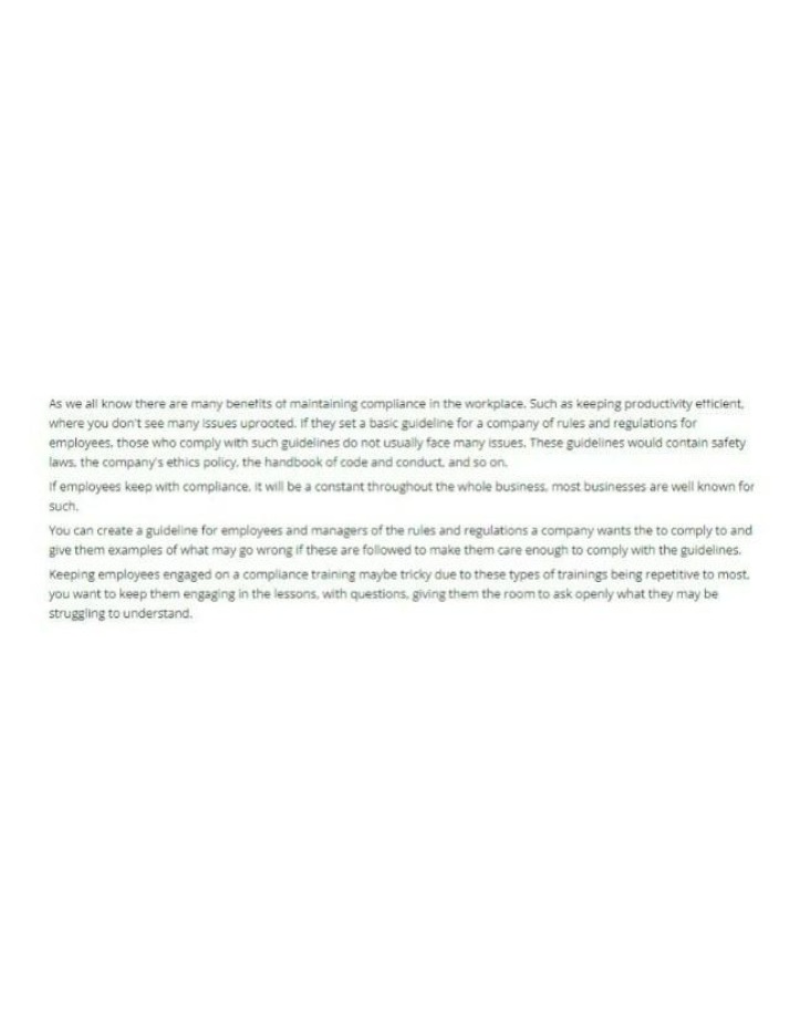 Workplace Guidelines and Compliance Training