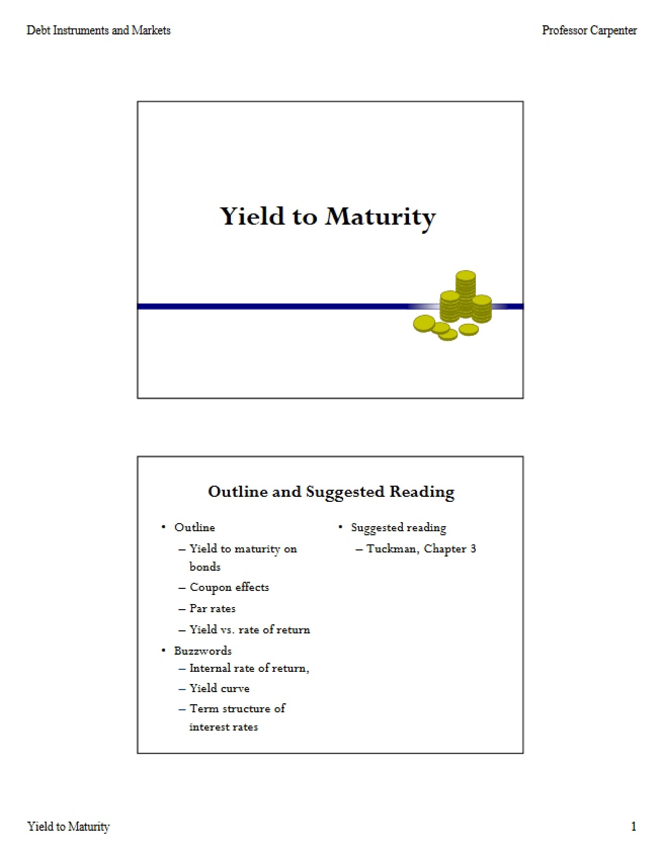 Maturity Yield To