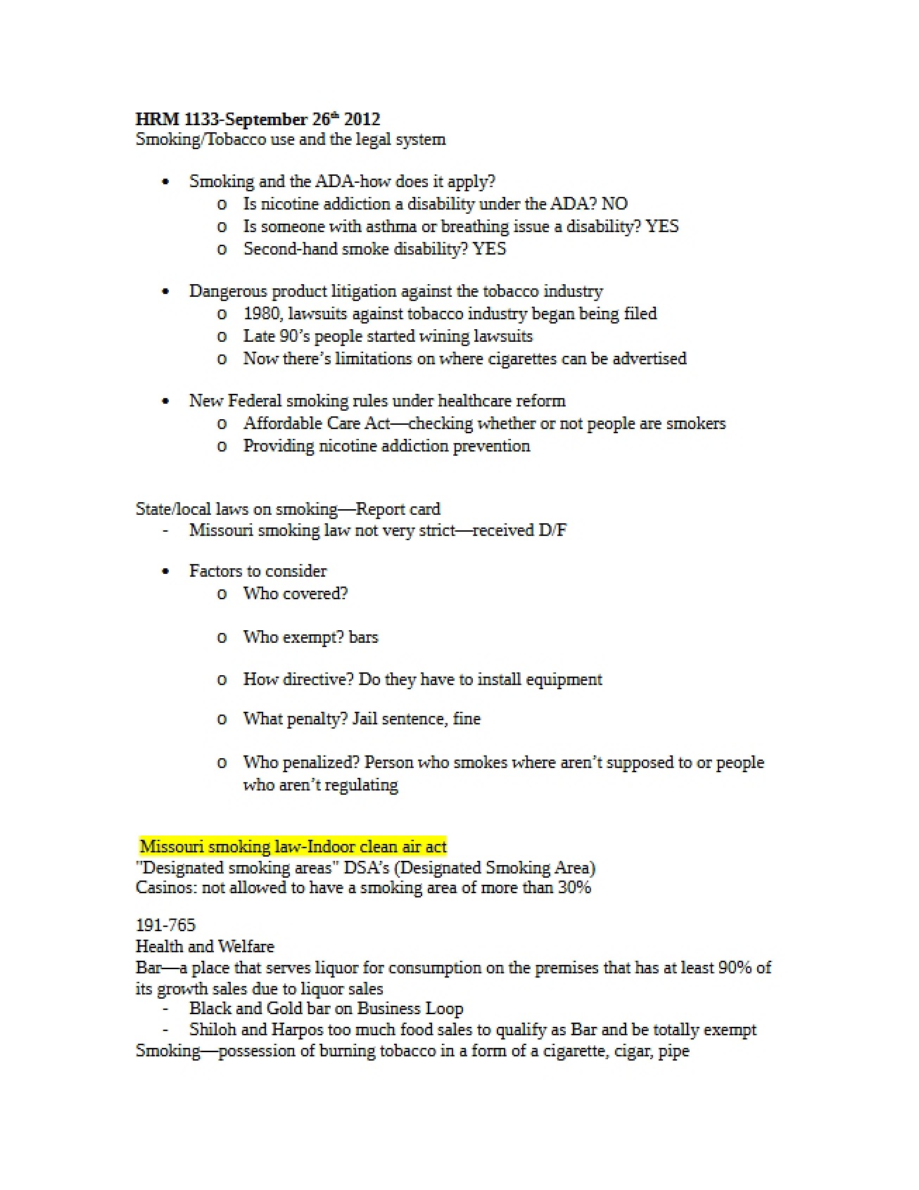 Lecture 13 Notes for March 3