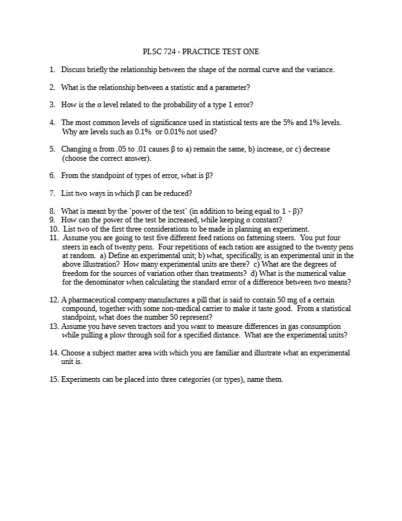 First Practice Test