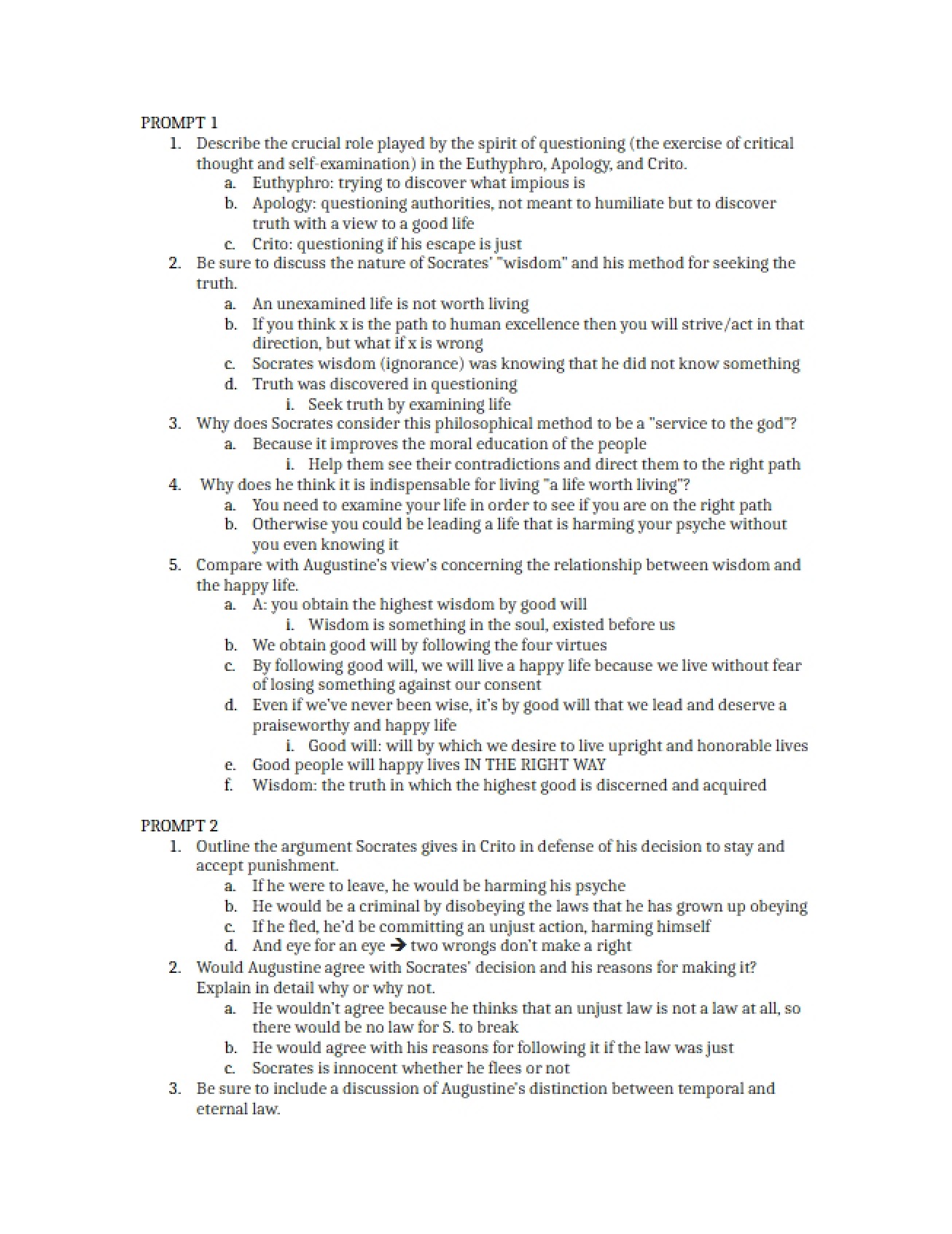 First Philosophy Examination