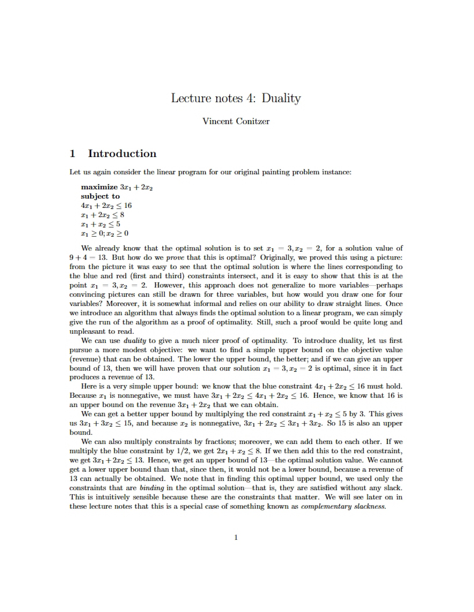 Duality Note Set 4
