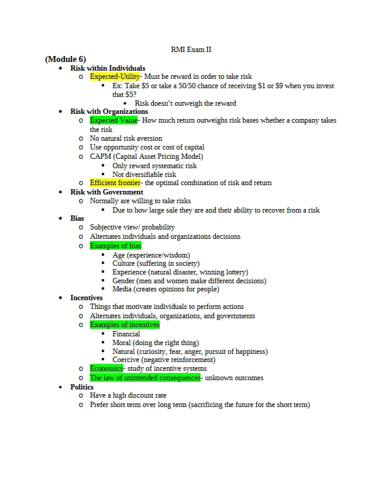 Exam Two