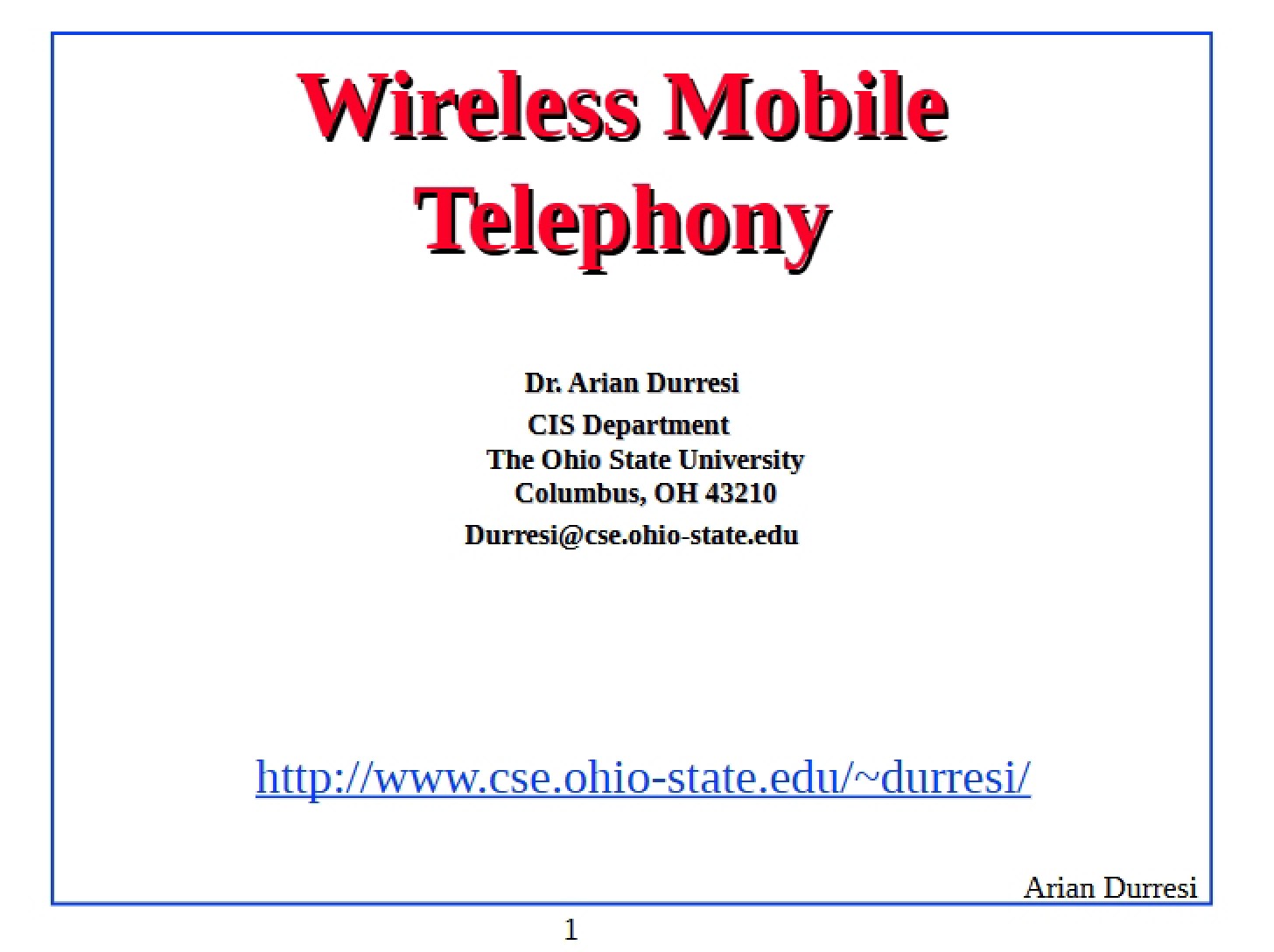 Wireless Telephony