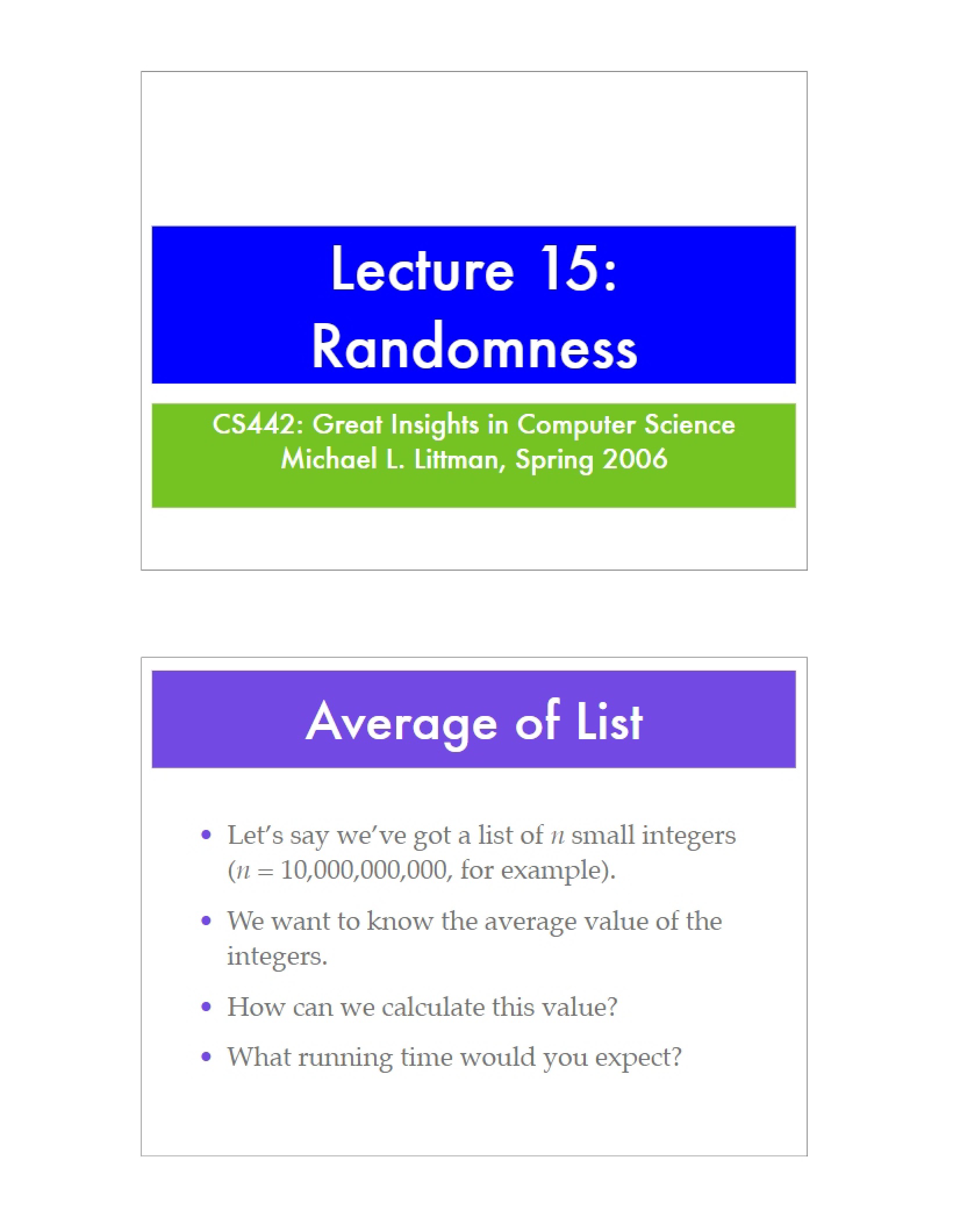 Concept of Randomness