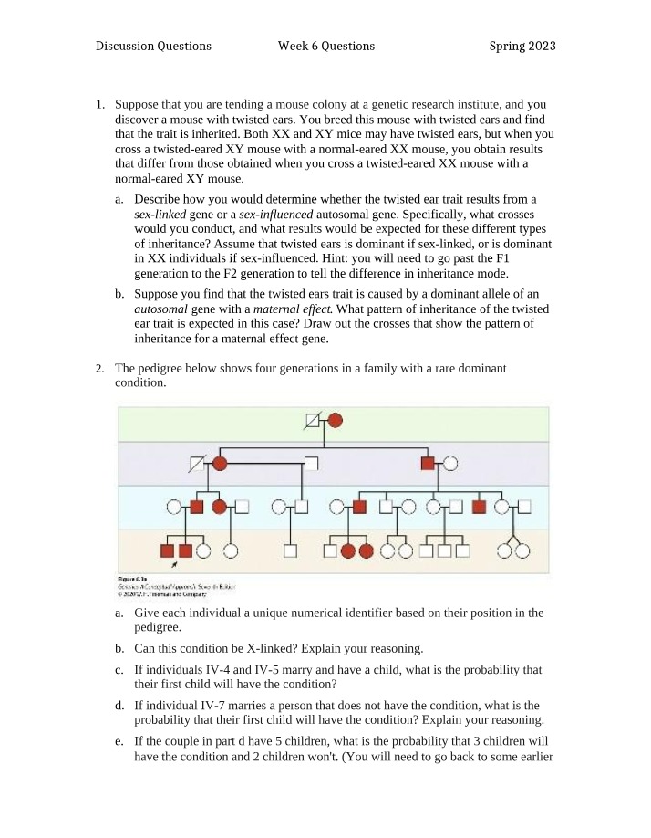 Inheritance Patterns of Twisted Ears in Mice