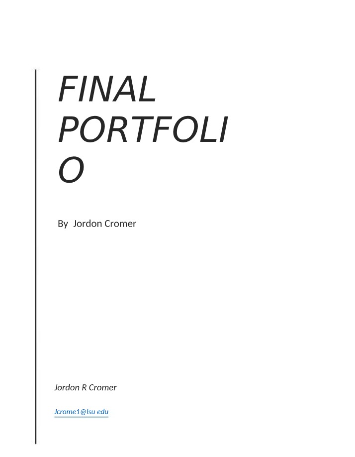 Final Portfolio for English 2000