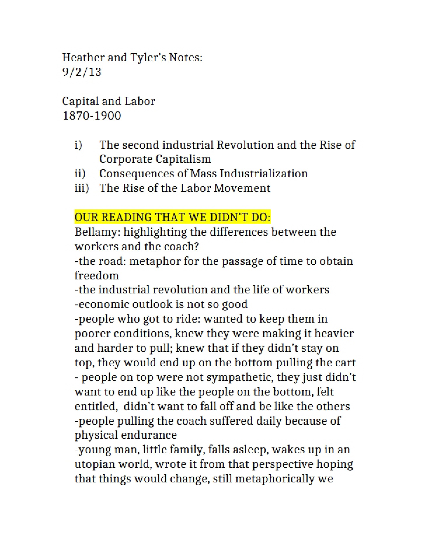 Labor and Capital