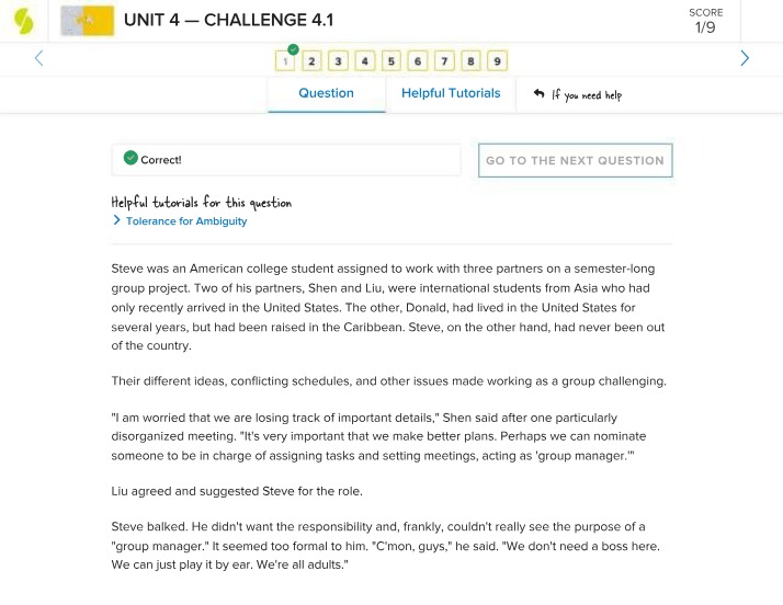 Cultural Differences in Group Work - Tolerance for Ambiguity