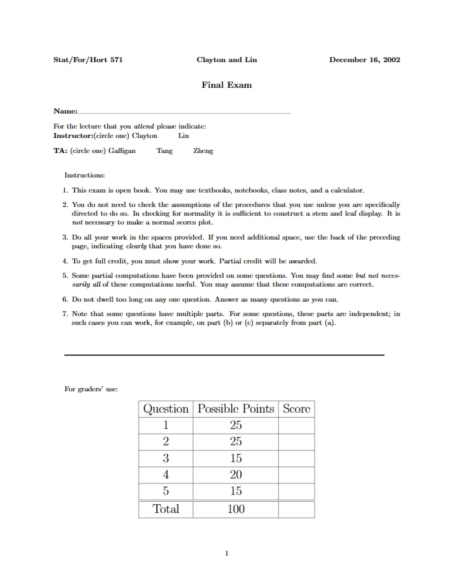 Exam Final