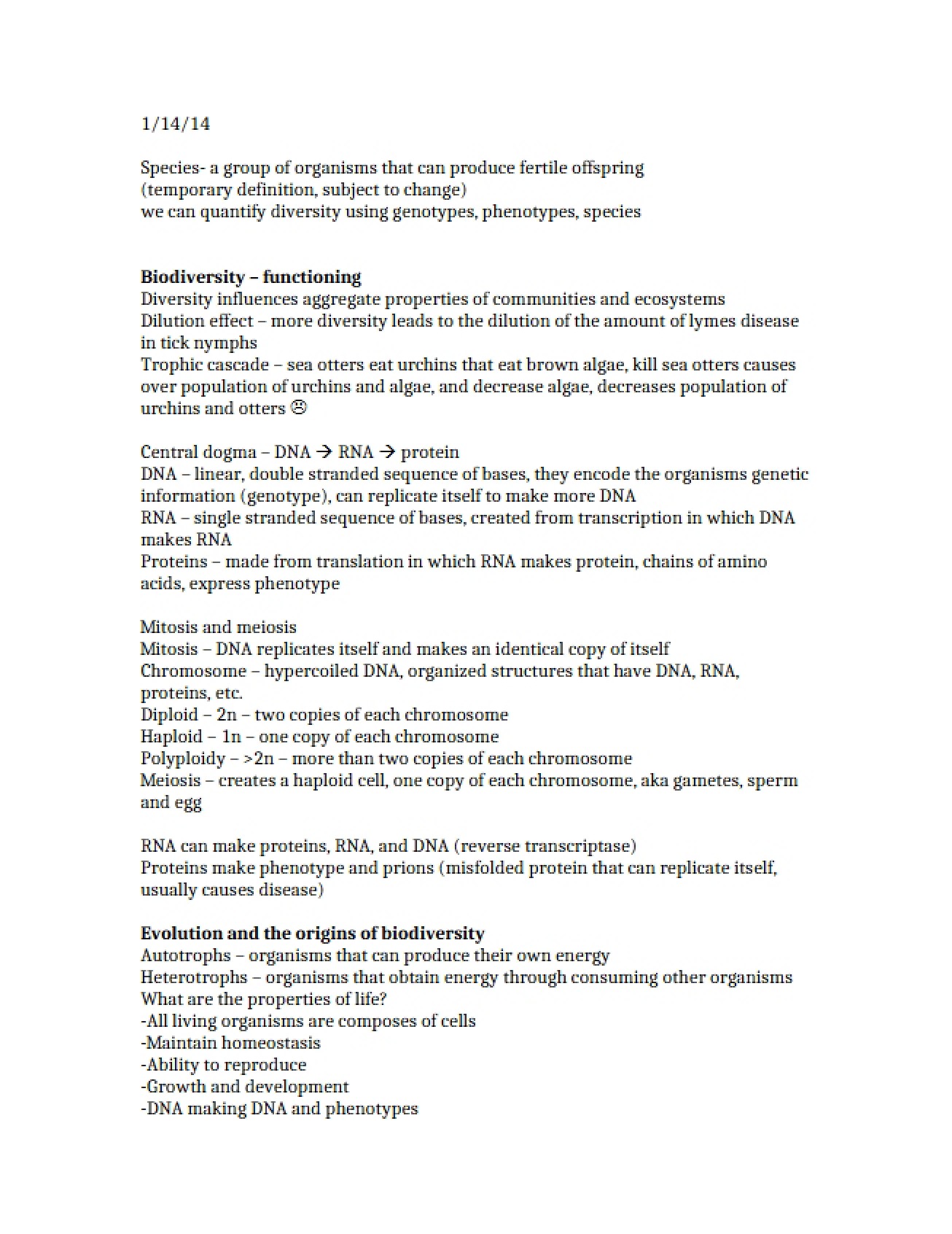 Biology Principles Biodiversity