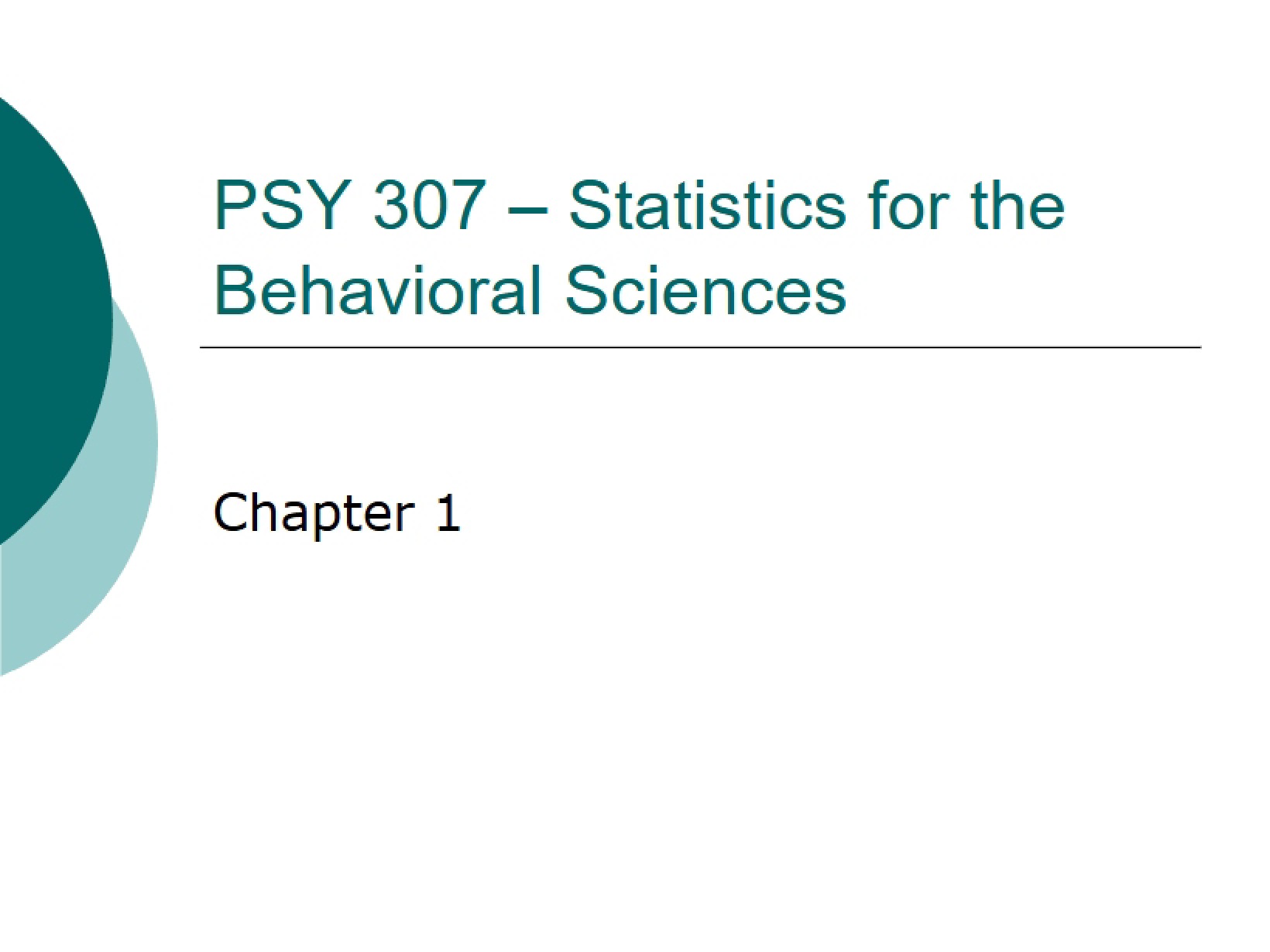 First Chapter Statistics for Social Sciences