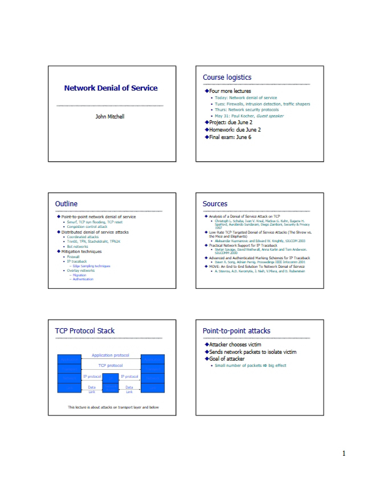 Computer and Network Security Lecture Notes (Set 8)