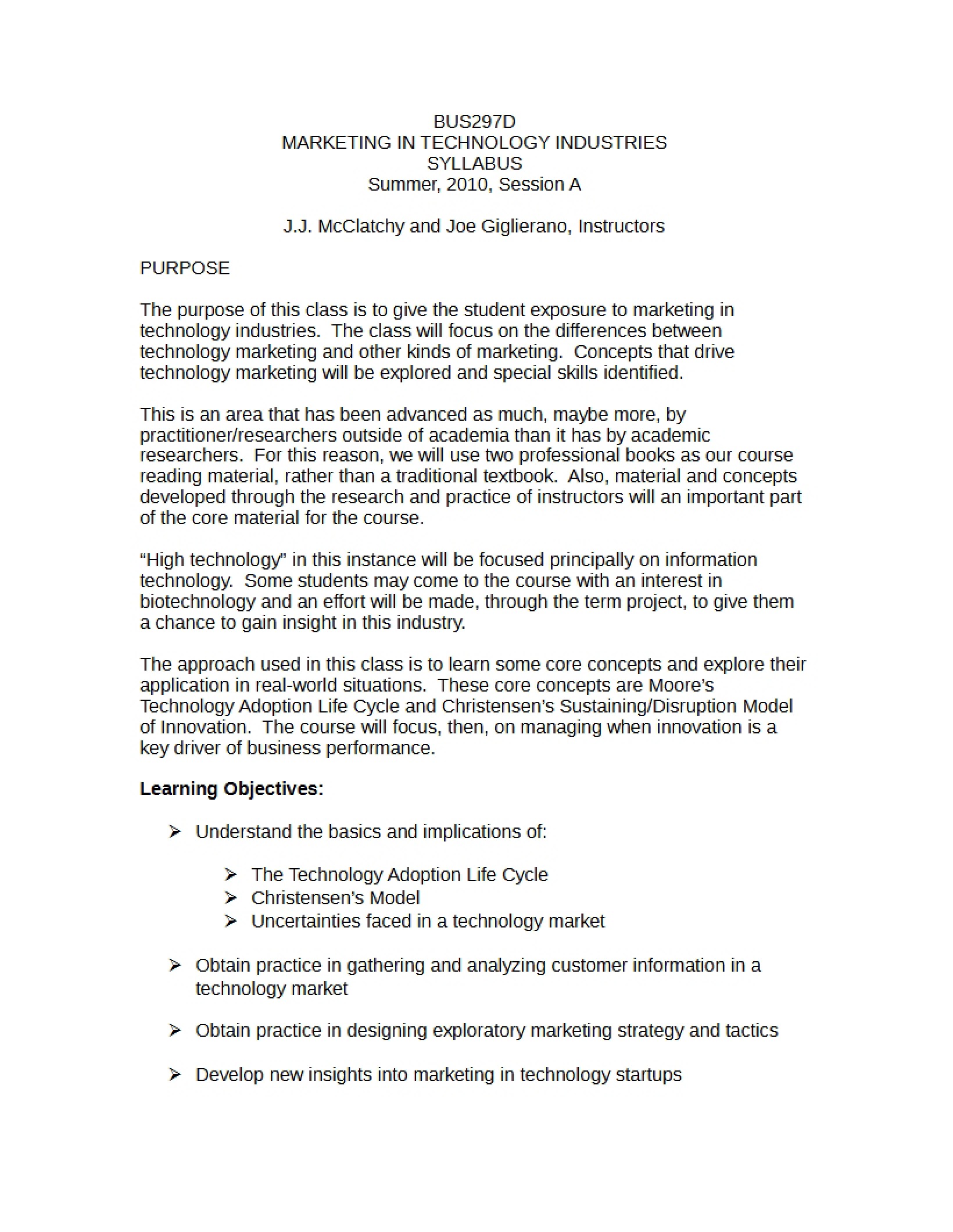 Syllabus for Business 297D