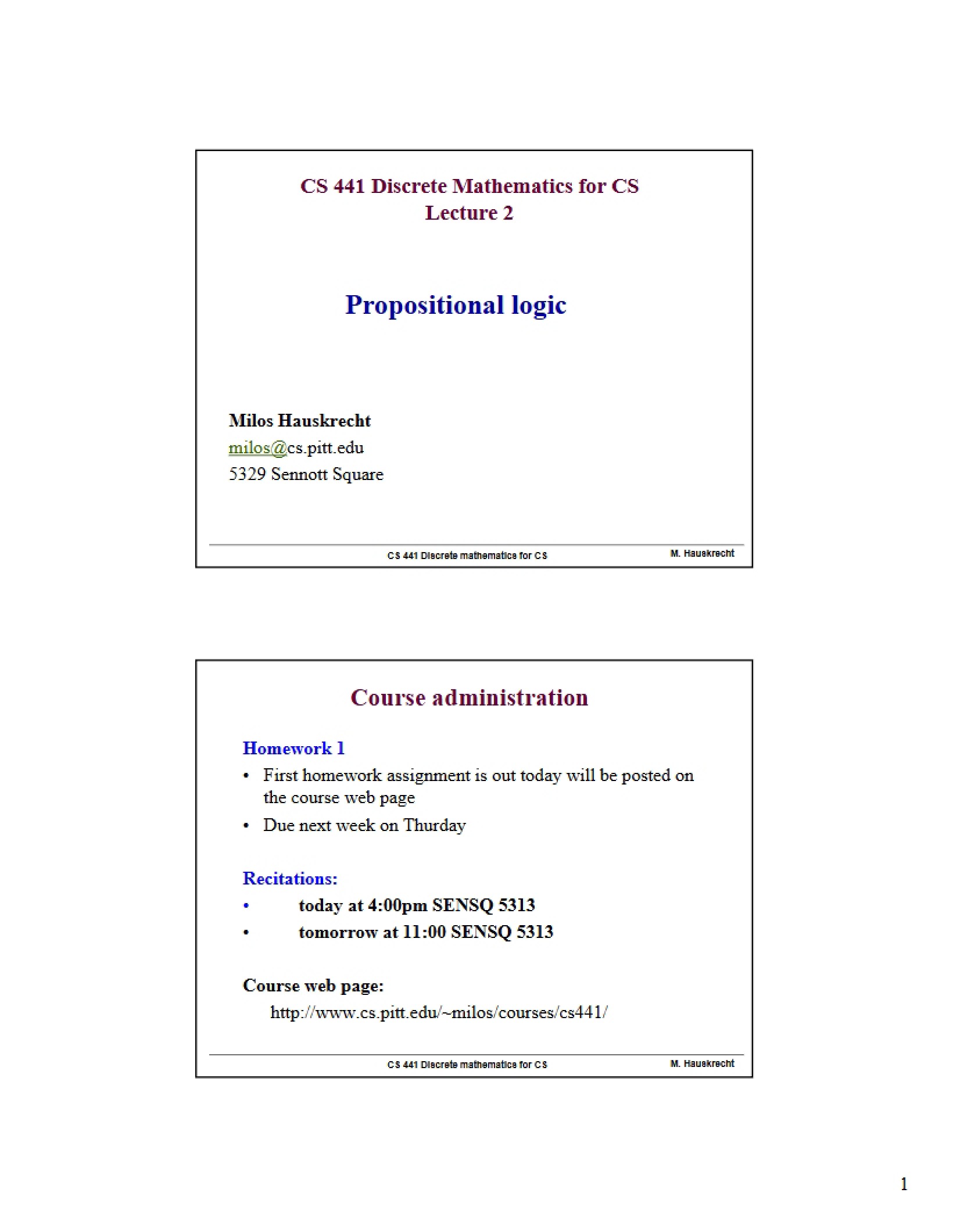 Logic of Propositions